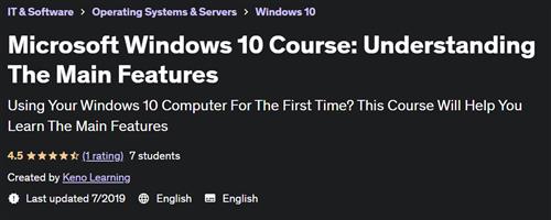 Microsoft Windows 10 Course Understanding The Main Features |  Download Free