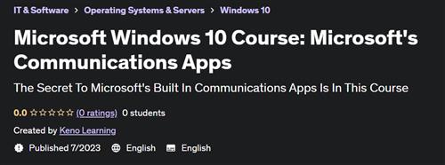 Microsoft Windows 10 Course Microsoft's Communications Apps |  Download Free