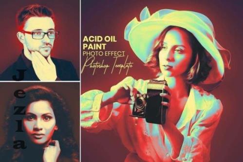 Acid Oil Paint Photo Effect - 19678391