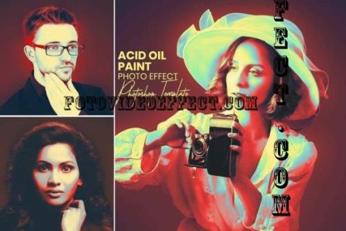 Acid Oil Paint Photo Effect - 19678391