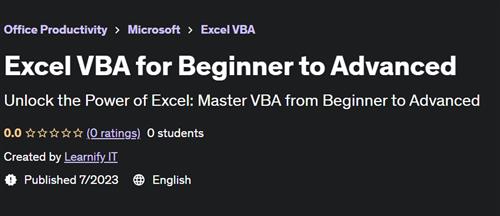 Excel VBA for Beginner to Advanced