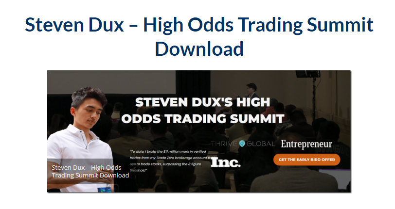 Steven Dux – High Odds Trading Summit Download 2023