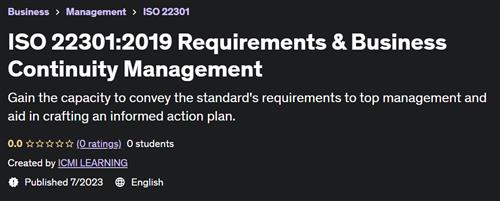 ISO 22301:2019 Requirements & Business Continuity Management