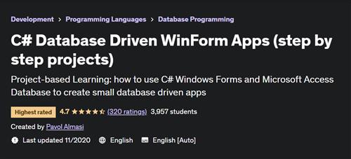 C# Database Driven WinForm Apps (step by step projects)