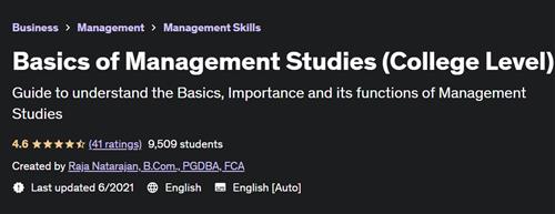 Basics of Management Studies (College Level) |  Download Free
