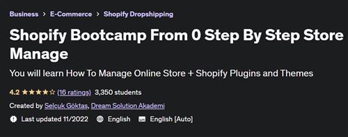 Shopify Bootcamp From 0 Step By Step Store Manage