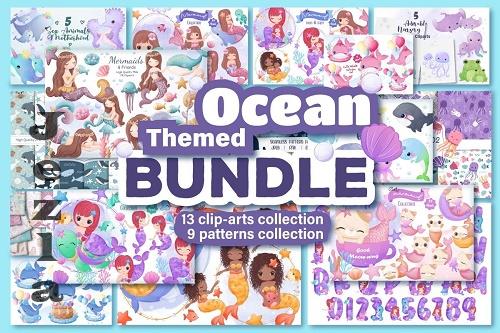 Cute Ocean Themed Bundle - 22 Premium Graphics