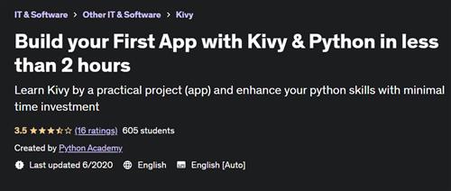 Build your First App with Kivy & Python in less than 2 hours