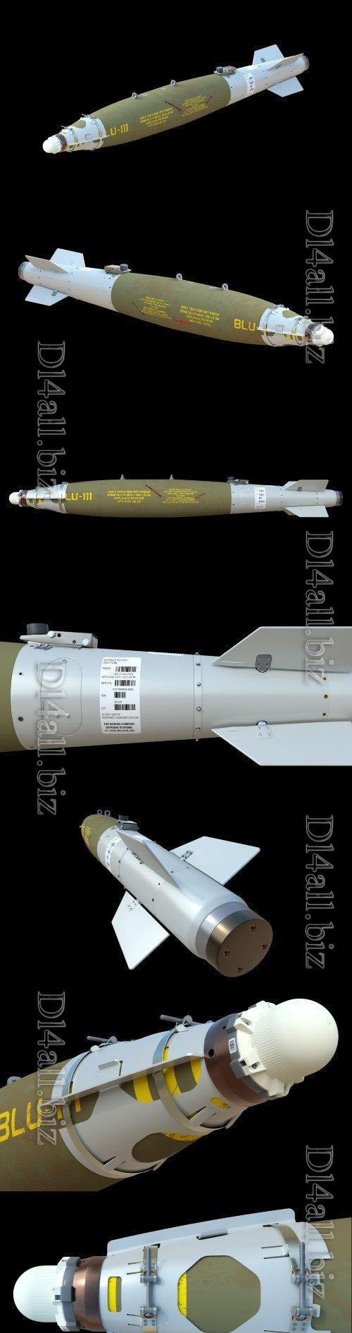 GBU 38 JDAM Bomb - 3d model