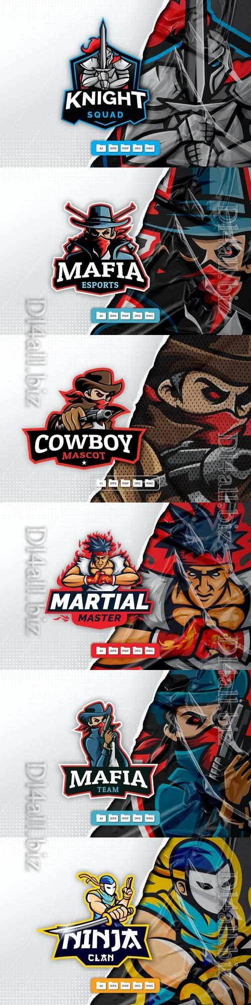 Ninja, martial, mafia, knight, cowboy, mascot logo design