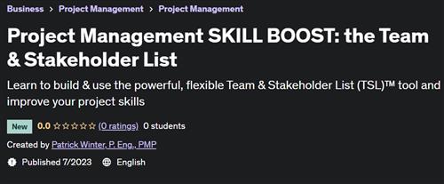 Project Management SKILL BOOST – the Team & Stakeholder List