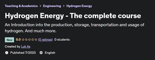 Hydrogen Energy – The complete course