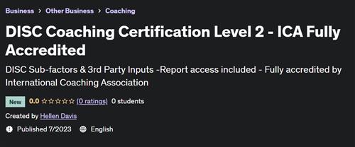 DISC Coaching Certification Level 2 – ICA Fully Accredited