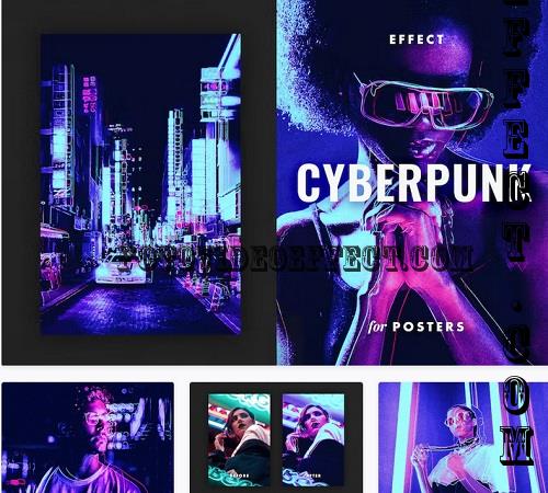 Cyberpunk Poster Photo Effect - 10939937