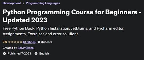 Python Programming Course for Beginners – Updated 2023