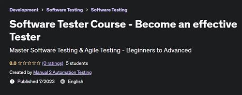 Software Tester Course – Become an effective Tester