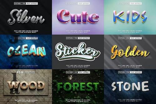 9 Styles of Editable Psd Text Effect - TXF53M5