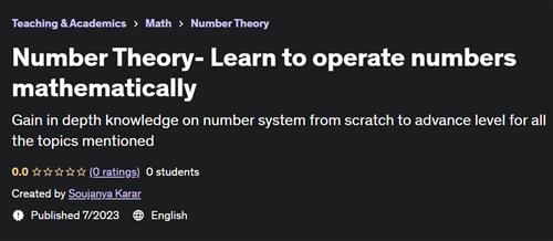 Number Theory- Learn to operate numbers mathematically