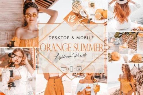 12 Orange Summer Lightroom Presets