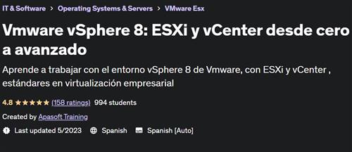Vmware vSphere 8 – ESXi y vCenter desde cero a avanzado