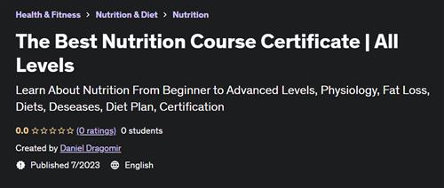 The Best Nutrition Course Certificate – All Levels