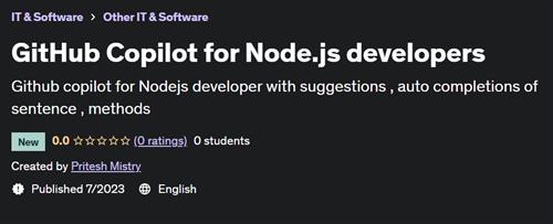 Increase Productivity of NodeJS with GitHub Copilot