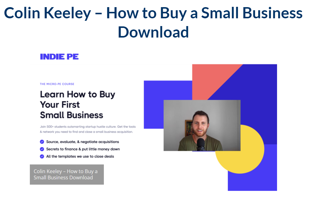 Colin Keeley – How to Buy a Small Business Download 2023