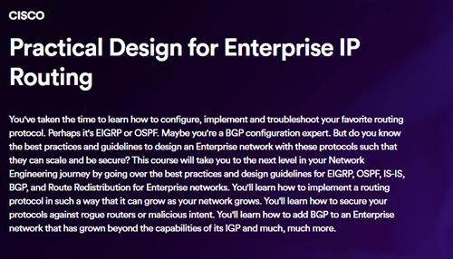 INE – Practical Design for Enterprise IP Routing