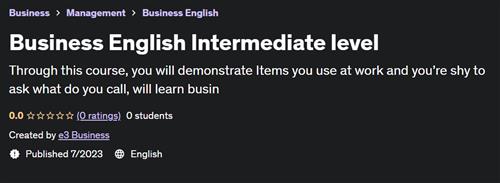 Business English Intermediate level