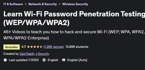 Learn Wi–Fi Password Penetration Testing (WEP/WPA/WPA2)