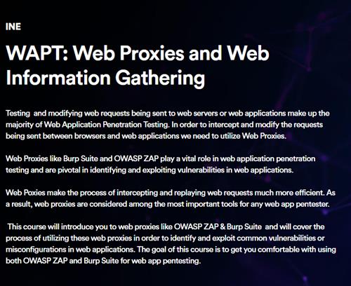 INE – WAPT Web Proxies and Web Information Gathering