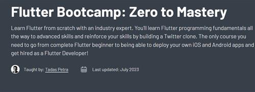 Flutter Bootcamp – Zero to Mastery