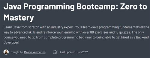 Java Programming Bootcamp – Zero to Mastery