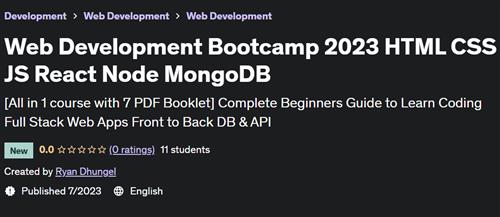 Web Development Bootcamp 2023 HTML CSS JS React Node MongoDB