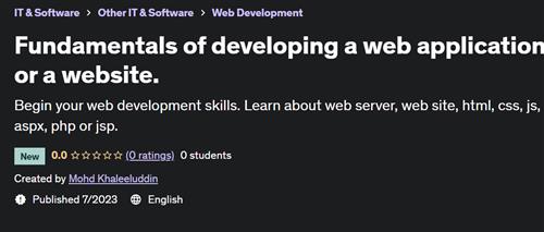 Fundamentals of developing a web application or a website