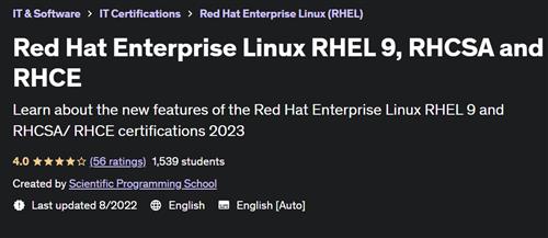 Red Hat Enterprise Linux RHEL 9, RHCSA and RHCE