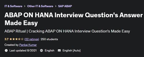 ABAP ON HANA Interview Question's Answer Made Easy
