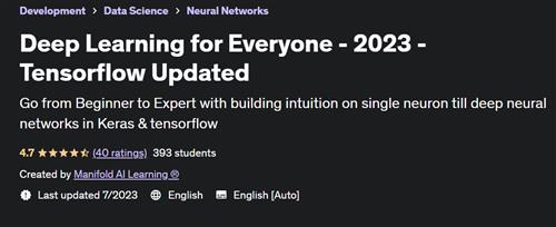 Deep Learning for Everyone – 2023 – Tensorflow Updated