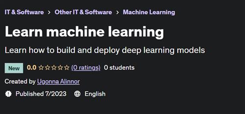 Learn machine learning by Ugonna Alinnor