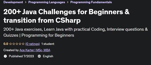 200+ Java Challenges for Beginners & transition from CSharp