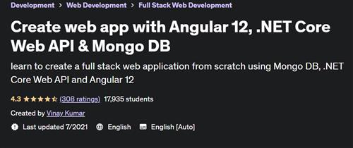 Create web app with Angular 12, .NET Core Web API & Mongo DB