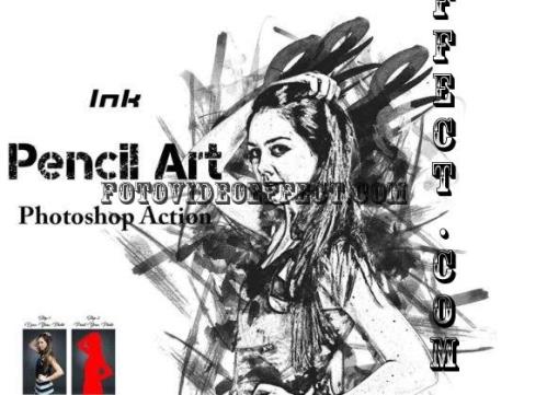 Ink Pencil Art Photoshop Action - 31385600