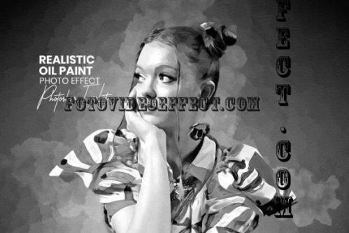 Black Realistic Oil Paint Effect - 24235240