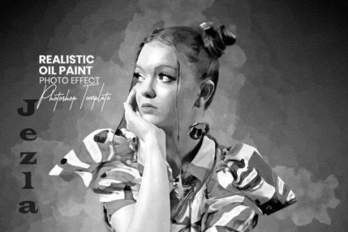 Black Realistic Oil Paint Effect - 24235240