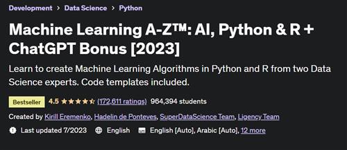Machine Learning A–Z™ – AI, Python & R + ChatGPT Bonus [2023]