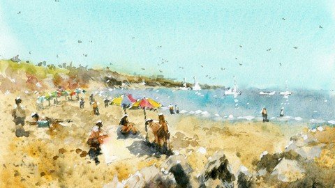 Loose Watercolor Essentials – Busy Beach Landscape