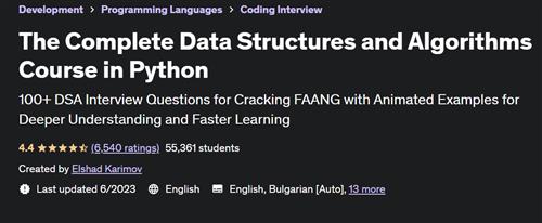 The Complete Data Structures and Algorithms Course in Python