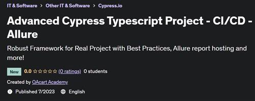 Advanced Cypress Typescript Project – CI/CD – Allure