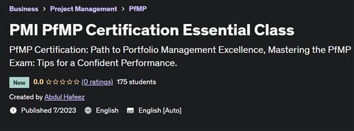 PMI PfMP Certification Essential Class