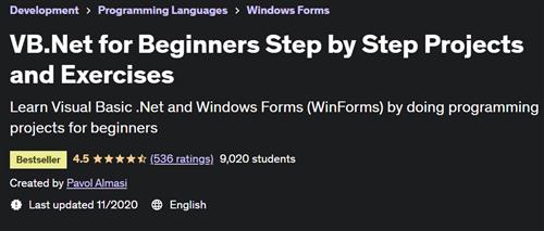 VB.Net for Beginners Step by Step Projects and Exercises